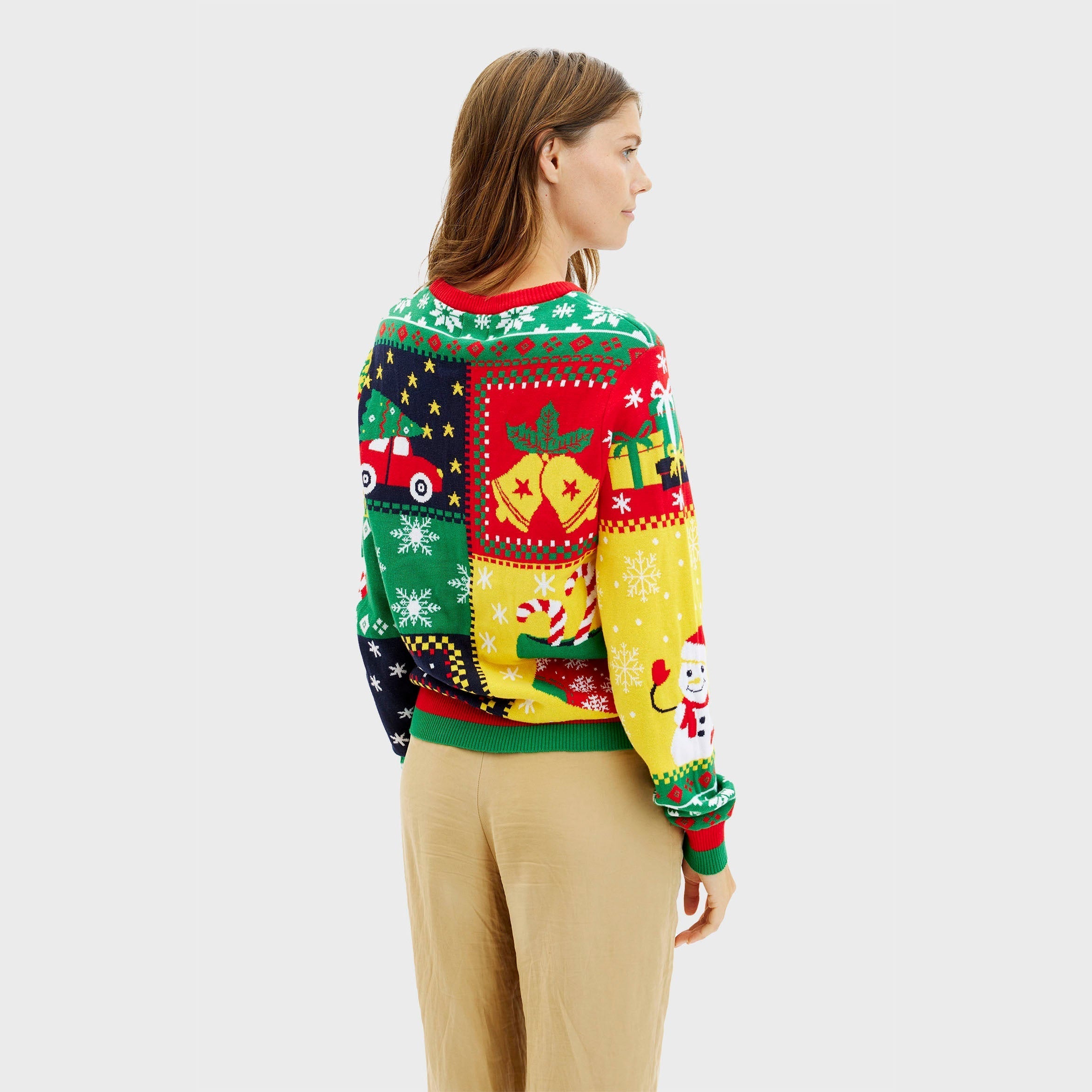 The Patchwork Christmas Sweater β Women